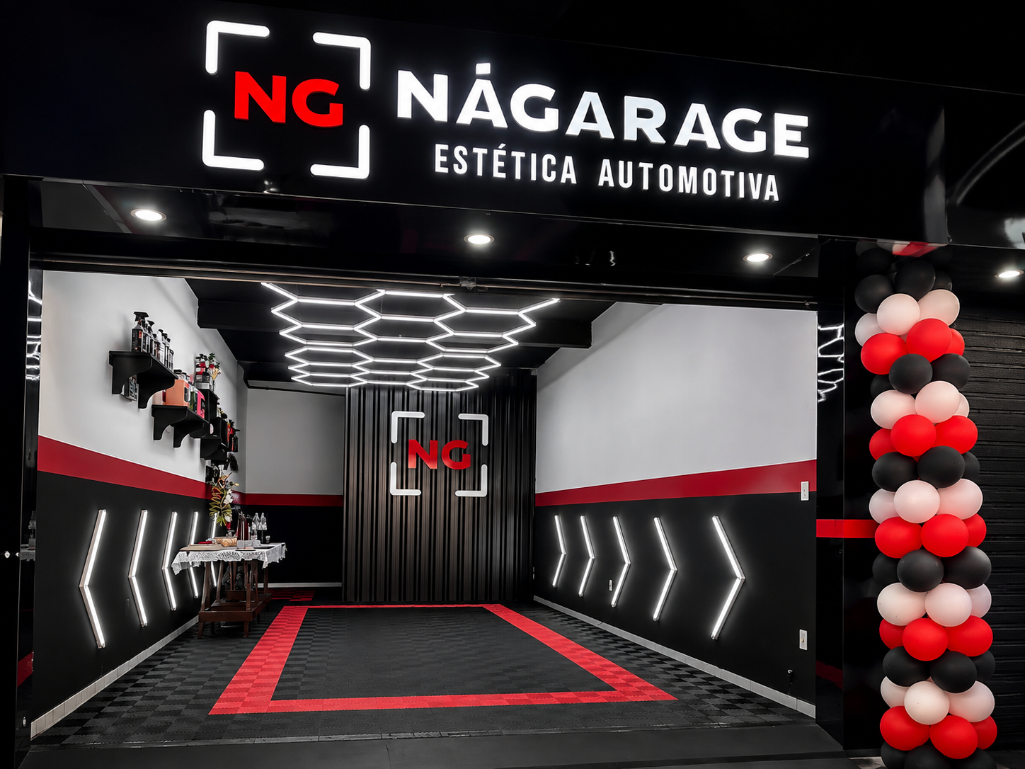 Fachada da NAGARAGE Estética Automotiva em Parque Mambucaba